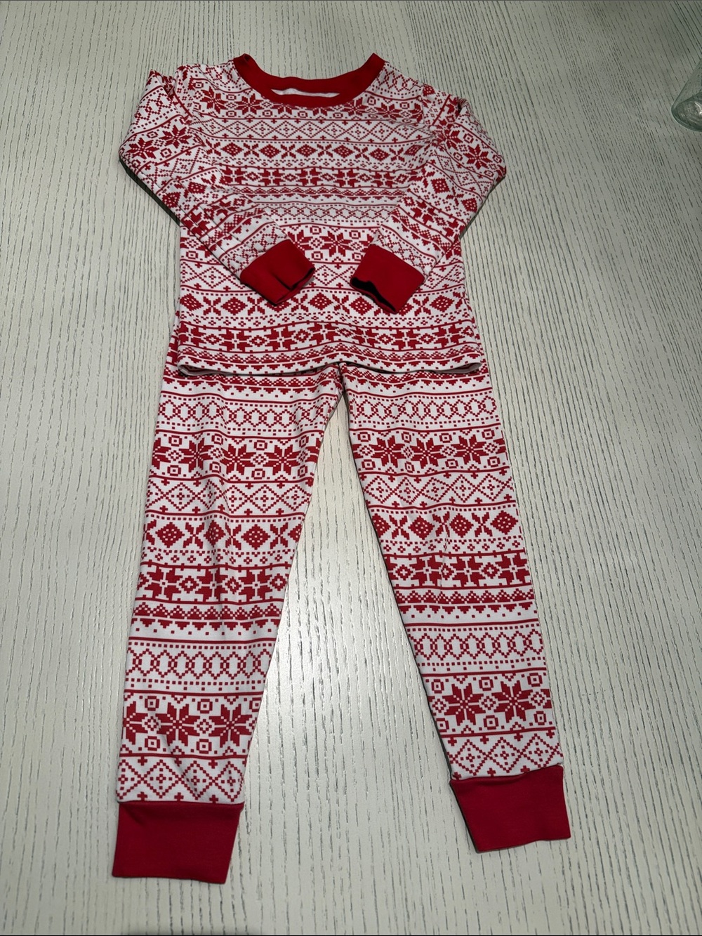 LAKE Red and White Traditional Holiday Pajama Set